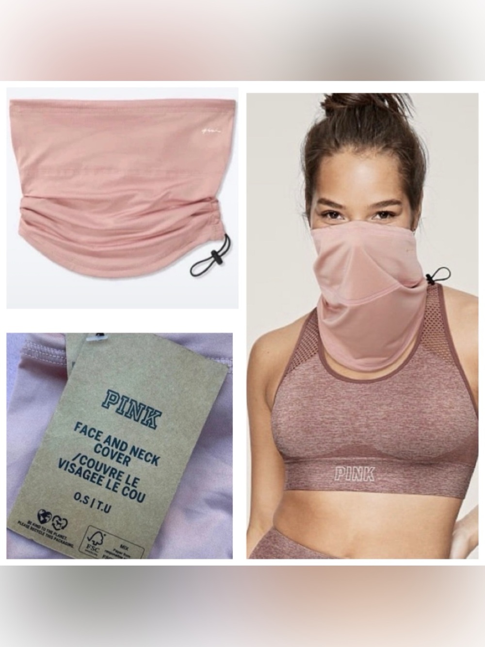 PINK Victoria's Secret Pink Dusty Rose Face & Neck Cover